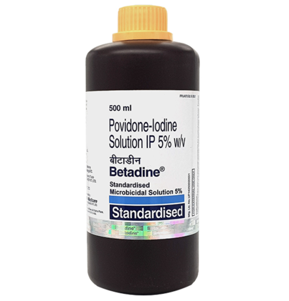 Betadine 5 Percent Solution - 500ml Bottle (BRAND)