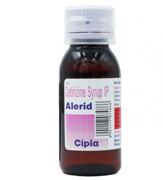 A bottle of generic Cetirizine 5mg/5ml syrup