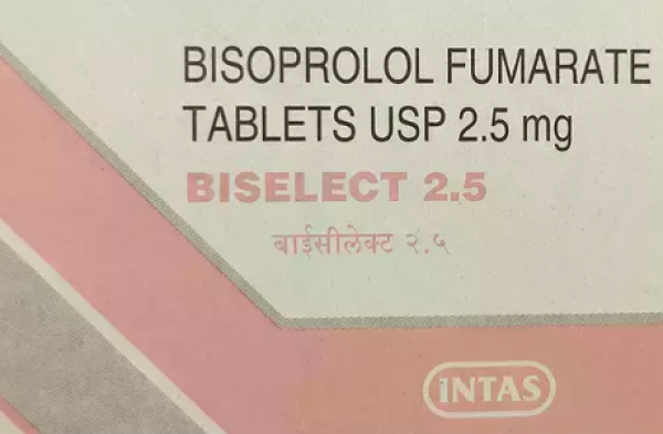 Box of generic Bisoprolol (2.5mg) Tab