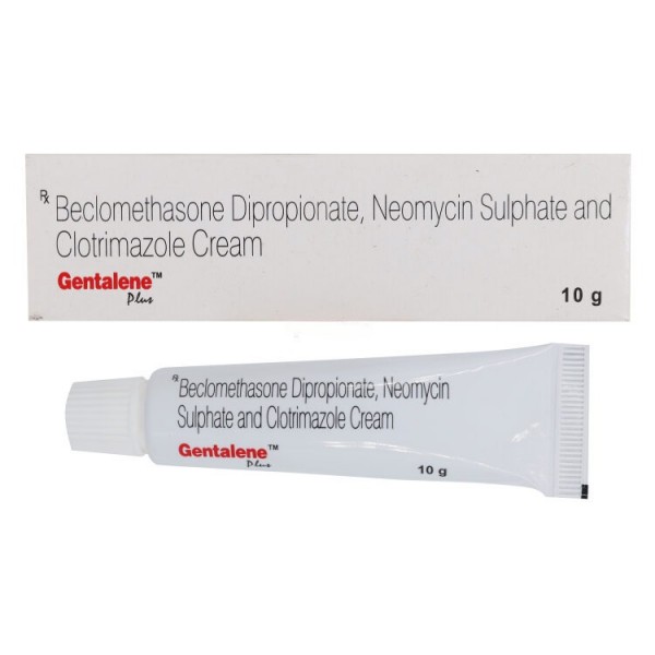 A pack and  tube of Beclometasone (0.025% w/w) + Neomycin (0.5% w/w) + Clotrimazole (1% w/w) Generic  Cream