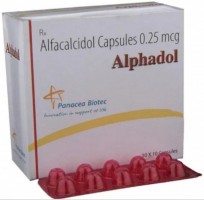 A box of Alfacalcidol 0.25 mcg Generic Capsule