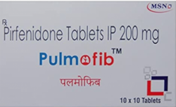 A pack of Generic Pirfenidone 200mg tablets