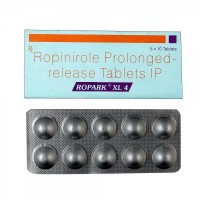 A box of generic Ropinirole (4 mg) Tablets