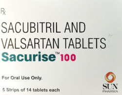 A box of Sacubitril (49mg) + Valsartan (51mg) Tab