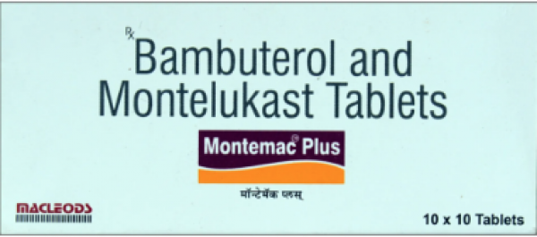 Box of generic Bambuterol (10mg) + Montelukast (10mg) Tab