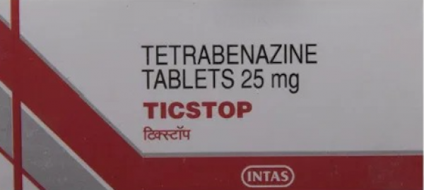 A box of Tetrabenazine 25mg Tab