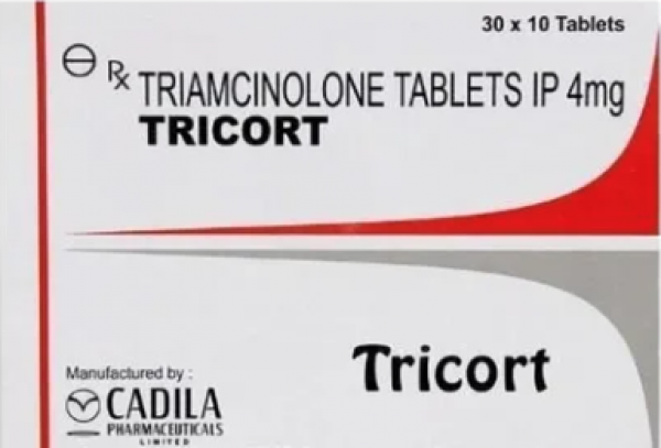 Box pack and a strip of generic Triamcinolone 4mg Tablet