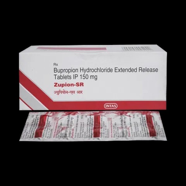 Box and blister strip of generic Bupropion Hydrochloride Sustained-Release 150mg tablet
